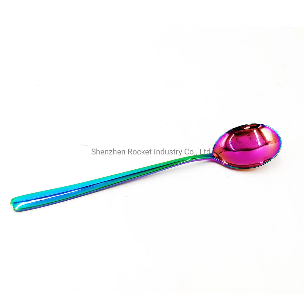 New Style Spoon Cheap Changed Color Stainless Steel Spoon and Fork Price
