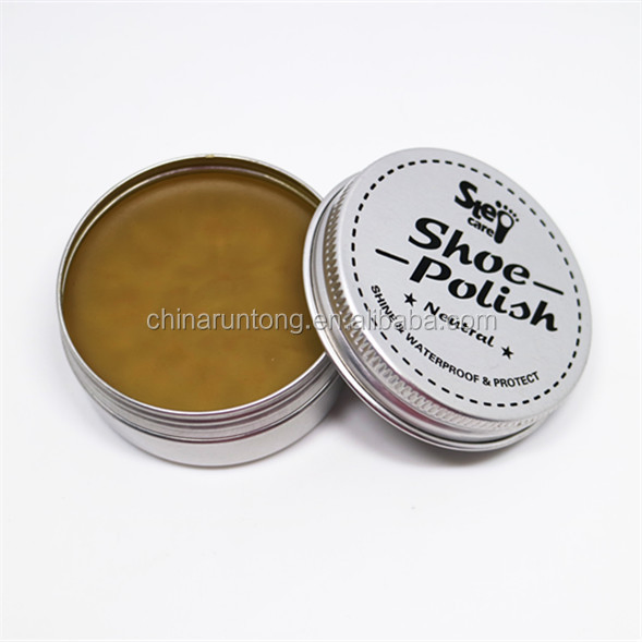 New Metal Tin Neutral Solid Brands of Lanolin Wax Shoe Polish Cleanse