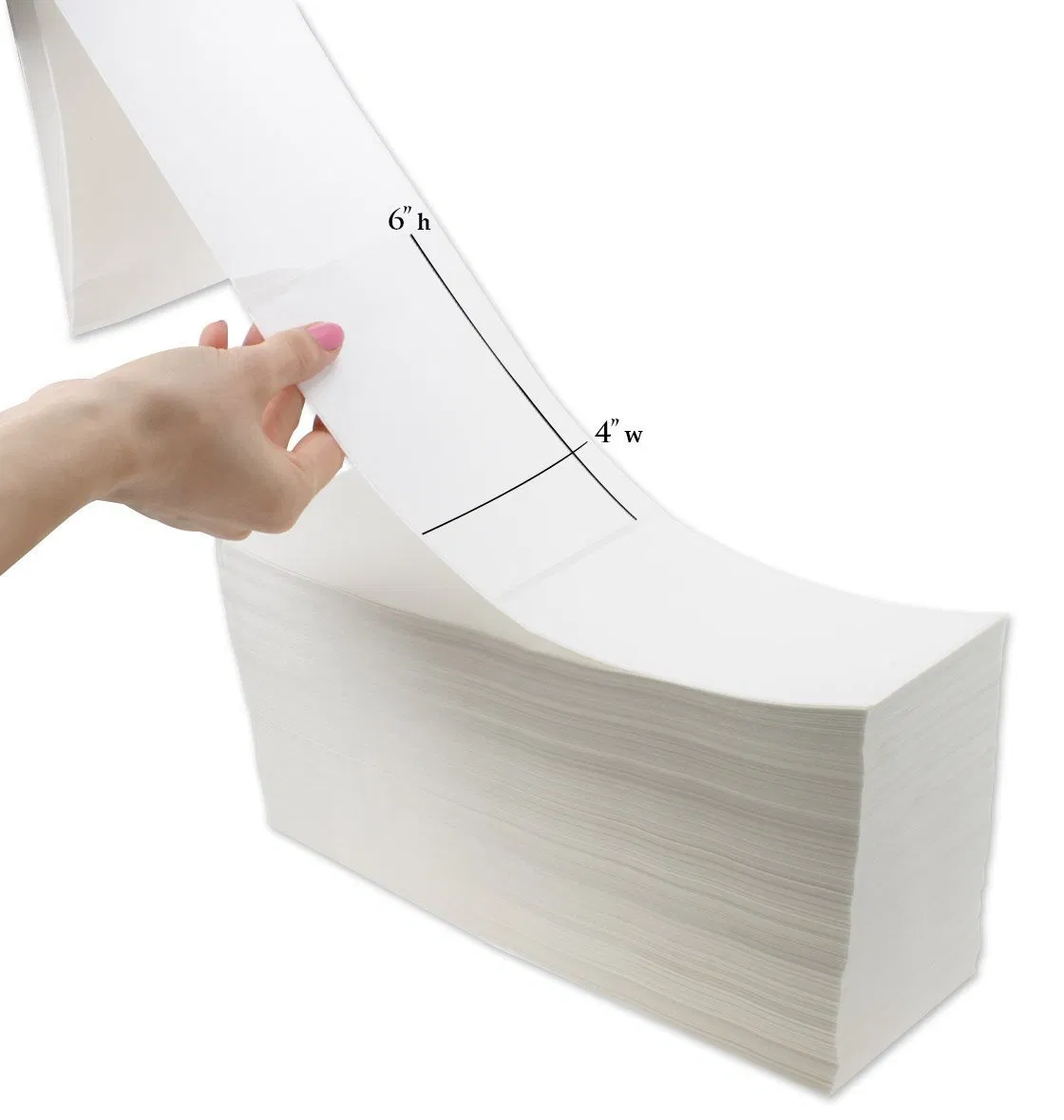 Folded 2 Stacks of 4" Thermal Labels (2000 label rolls per stack)