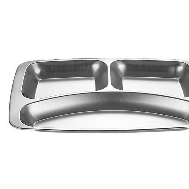 Stainless Steel Adult Children's Compartment Fast Food Plate
