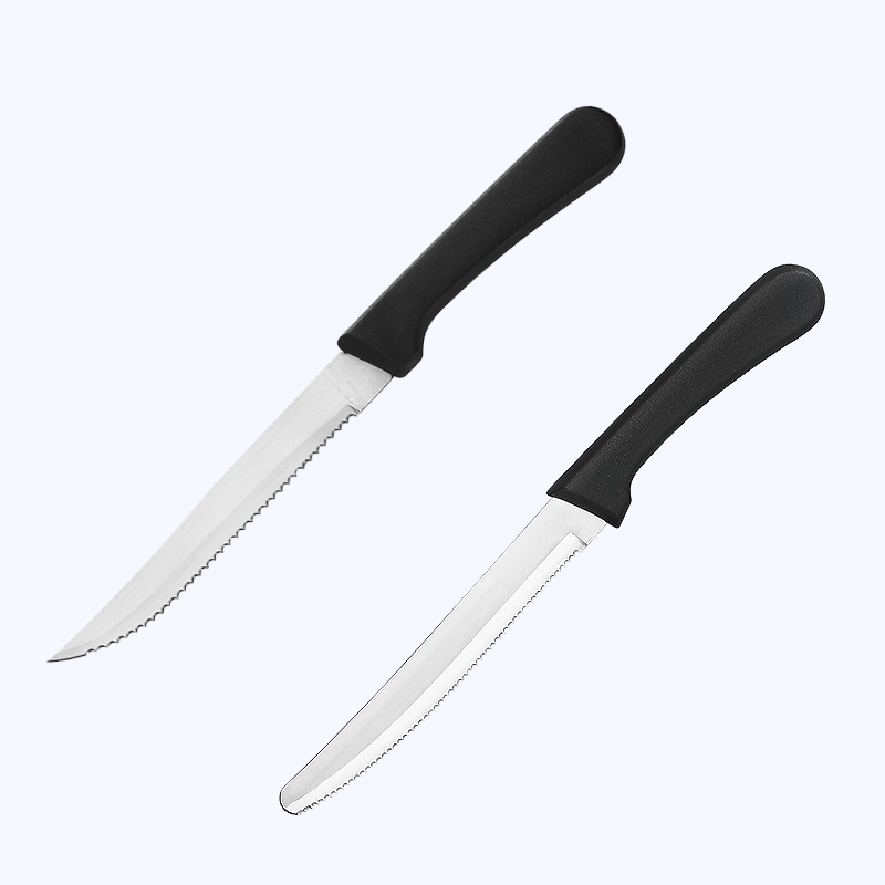 22cm Stainless Steel Steak knives with Black Polypropylene Handle
