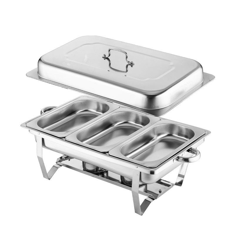 Direct Supply Tableware Hotel Cafeteria Alcohol Heating Insulation Stove Stainless Steel Thickened Chafing Dish Buffet Set