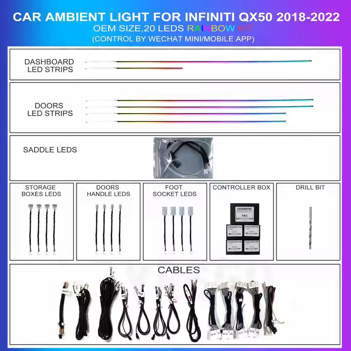 LED светодиодная подсветка салона Phantom 24 в 1
