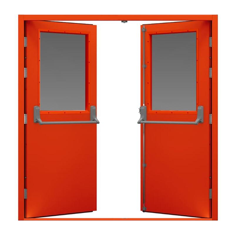 120 Minutes Fire Resistant Steel Hospital Doors Exit Fire Doors with Panic Device