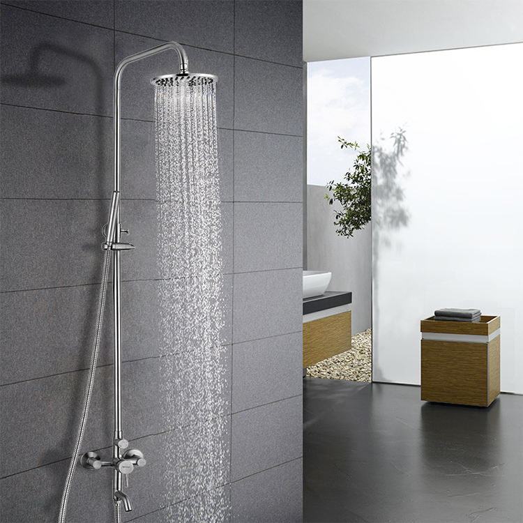 Silver Bathroom Shower Hot and Cold Shower Mixer Set