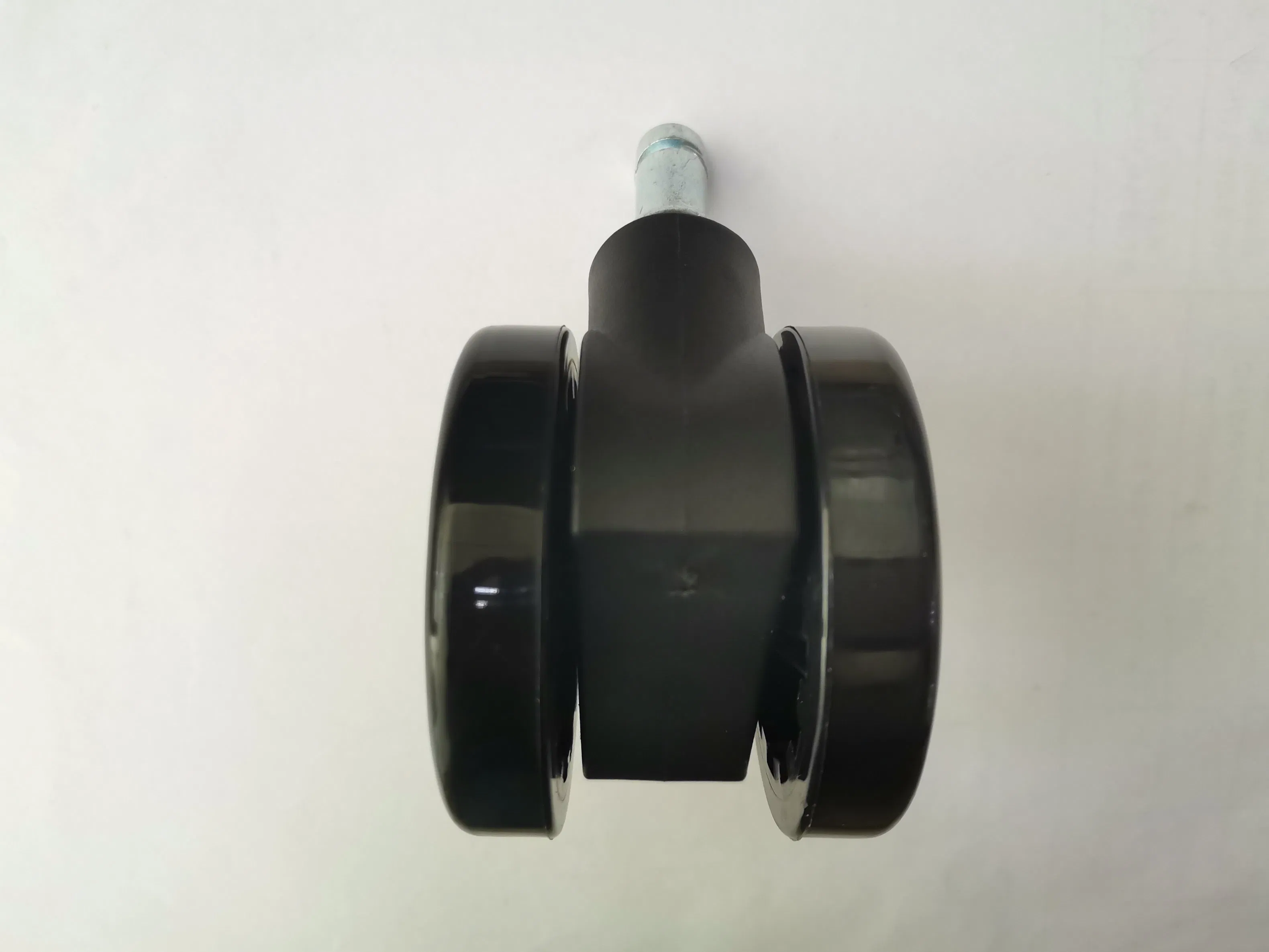 2.5 Inch Twin Wheel Furniture Round Stem Caster Black PU Medical Castor with Brake