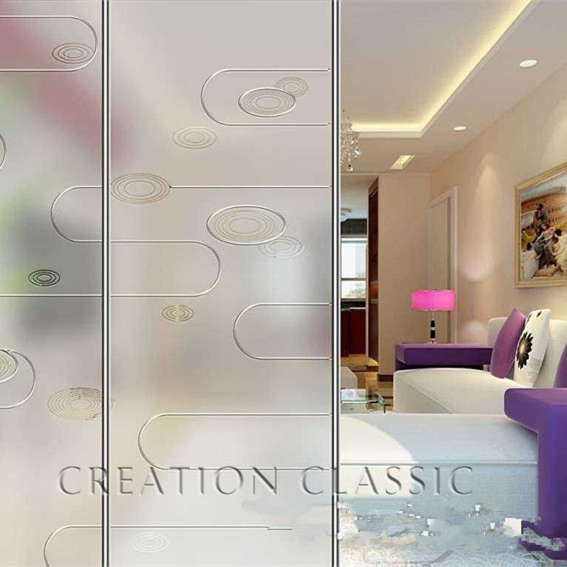 4mm/5mm/6mm/8mm Acid-Etched Glass Non-Finger Glass for Bathroom Door