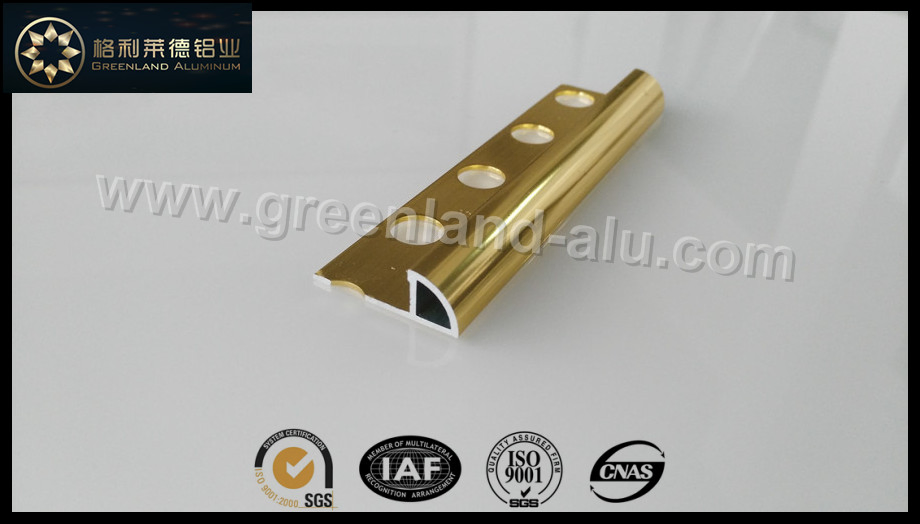12mm Bright Gold Aluminum Radius Floor Trim