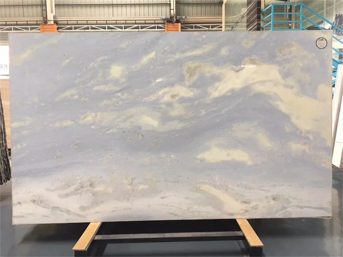 Blue Sky White Marble Slabs Tiles Countertop