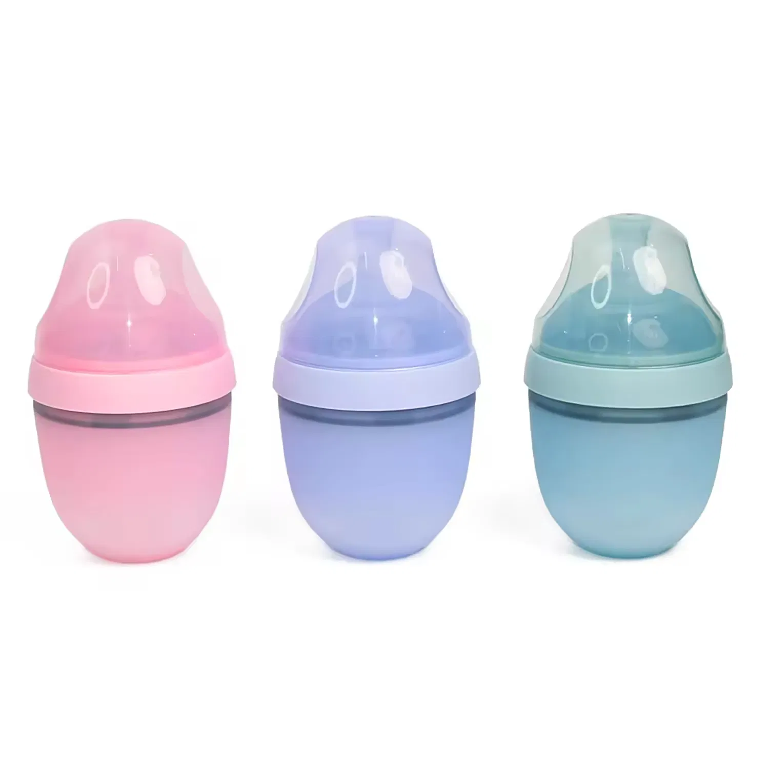 Pba Free Food Grade Custom Silicone Newborn Baby Feeding 150ml Bottle Compact Travel Design with High-Quality Nipples