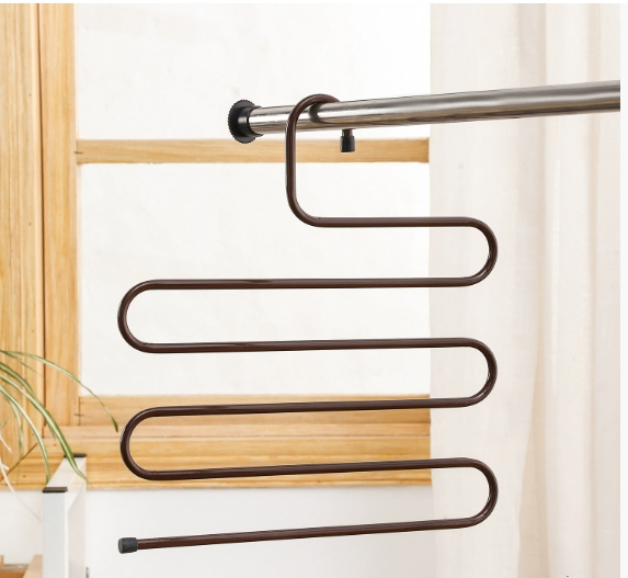 Anti-Slip Stainless Steel Multi-Layer Trouser Towel Rack, S-Shaped Trouser Hanger