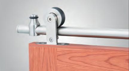 Tube Track Stainless Steel Top Mounted Sliding Door Hardware Kit