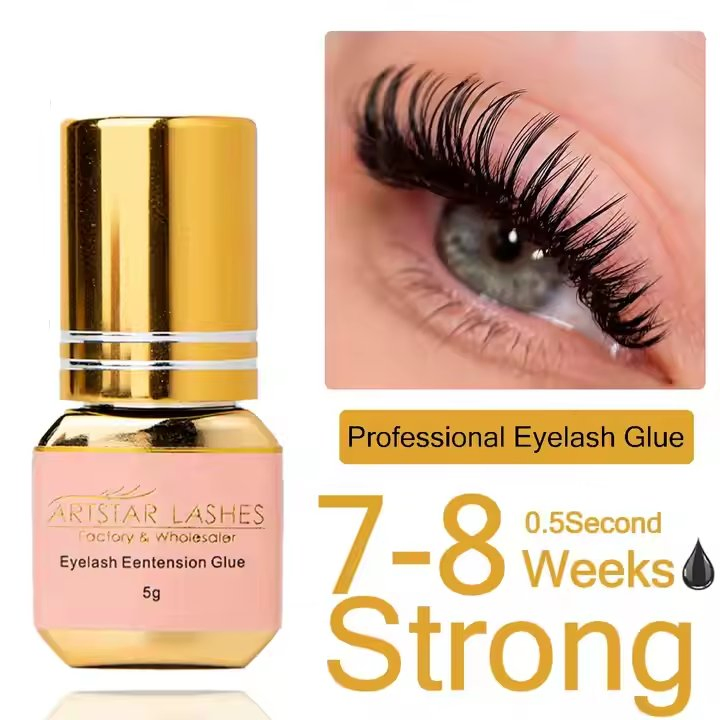 High Quality Waterproof Extension Eyelash Glue 0.3 0.5 1s Adhesive Low Humidity 7-8 Weeks Long Lasting Super Private Label Free