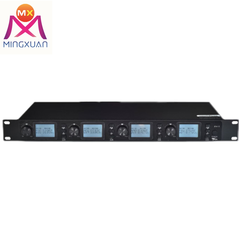 Long Range Auto UHF Dynamic Wireless 4-Channel Microphone System Desktop Cordless Gooseneck