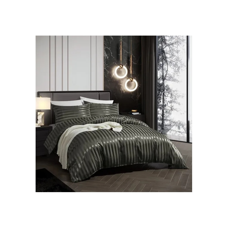 Hot Selling Satin Stripe Bedding Sheet Sets Bedspread Set for Bedrooms, Guest Rooms, Bedding Sets