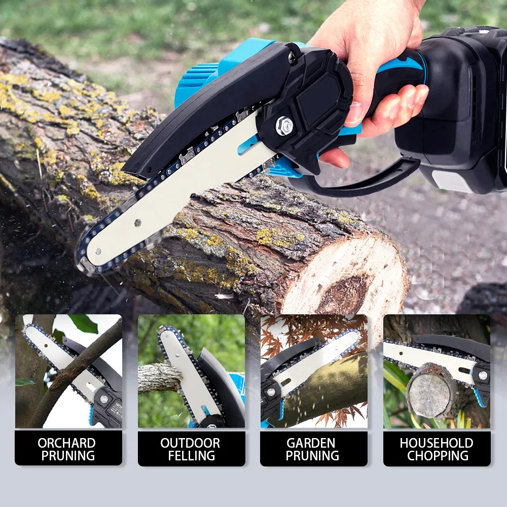 High Power Handheld Cordless Chainsaw Garden Tool Small Electric Saw Lithium Battery Portable Woodworking Chain Saw