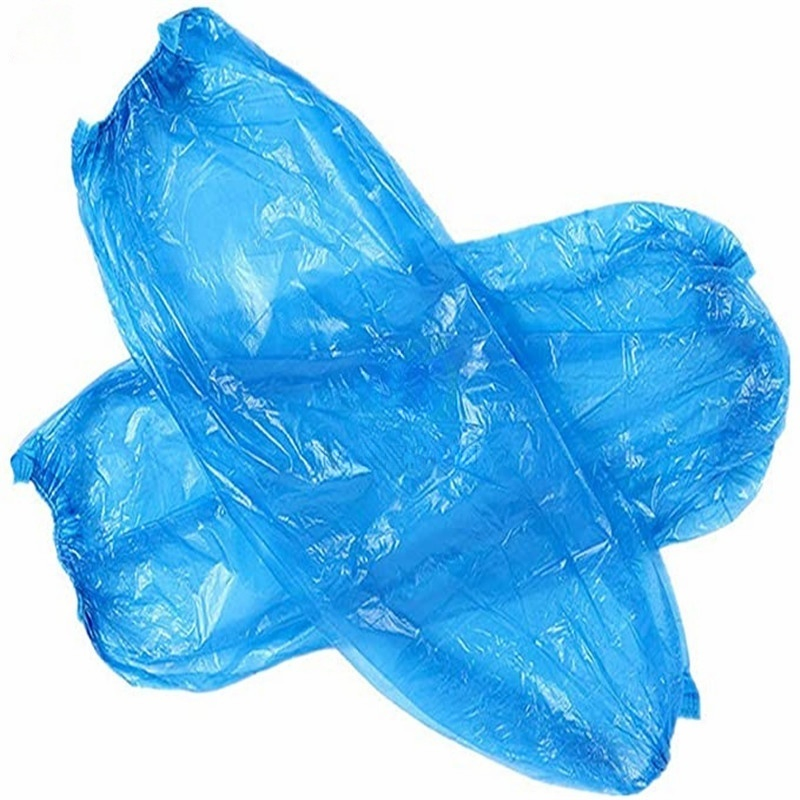 Disposable Arm Sleeves Covers 18 Inch Blue Plastic Protective Sleeves for Working Handling Tattoo Painting Cleaning