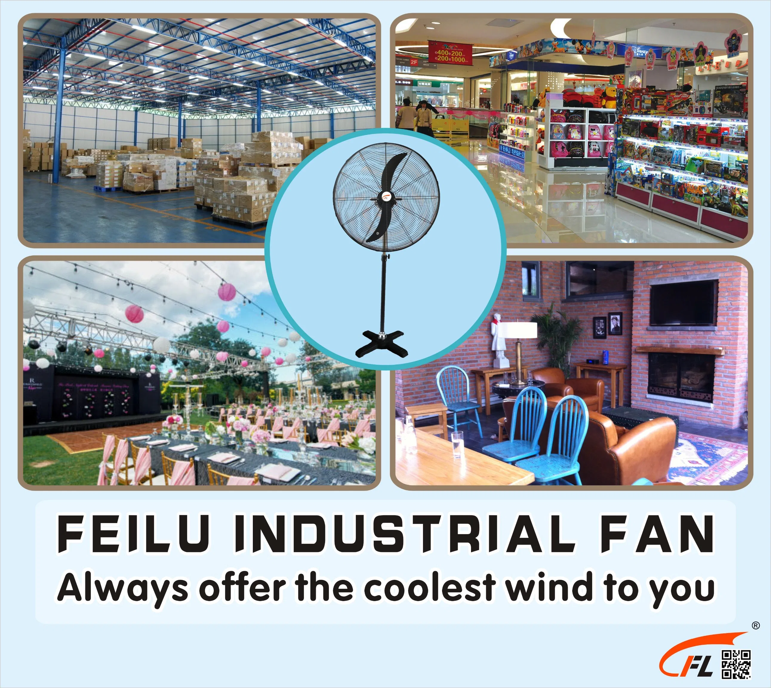 2 Blade CE, CB Industrial Pedestal Fan 500/600/650/750mm