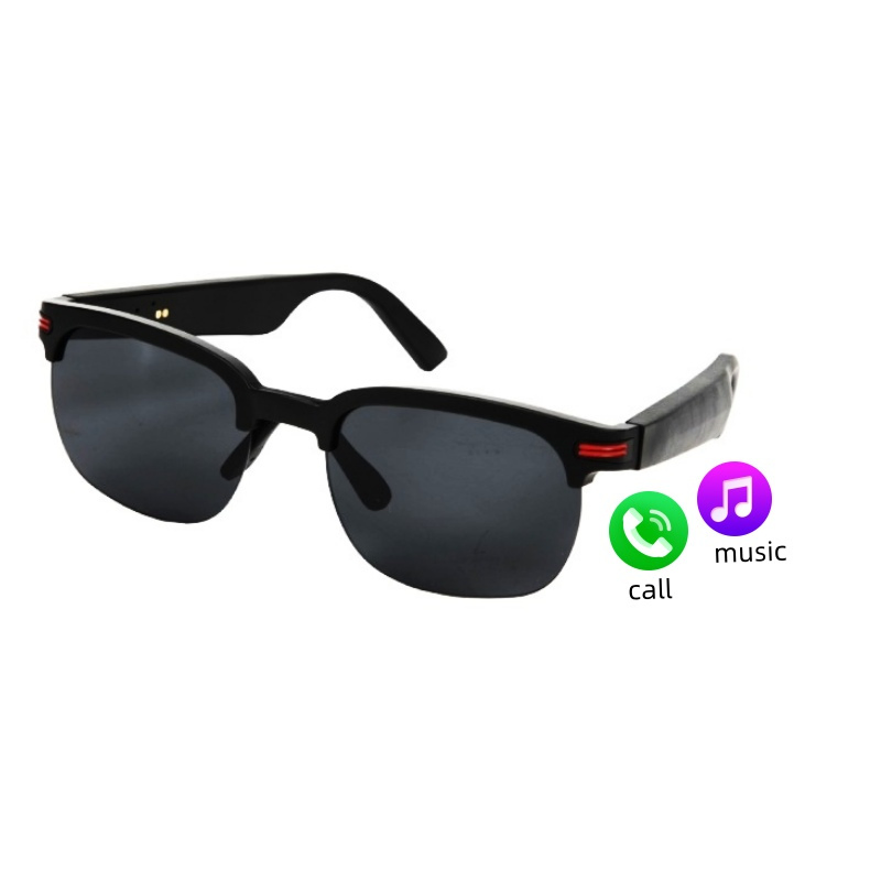 2024 New Products Fashion Trendy Music Call Sunglasses Removable Lens Bluetooth Smart Eyeglasses Rechargeable
