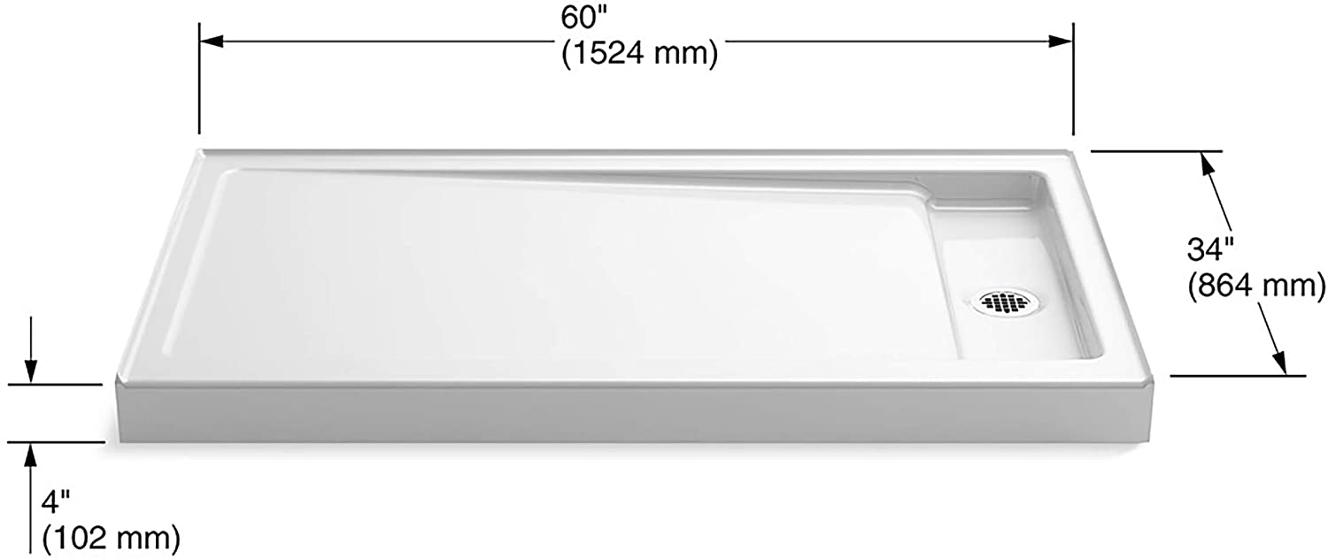 Corner Center Two Flange Shower Base (BD-1003)