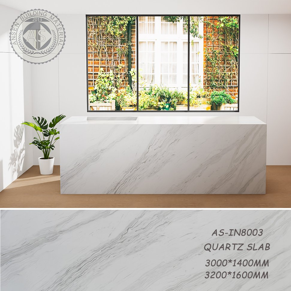 Building Material Artificial Quartz Stone for Solid Surface Customized Prefab Commercial Worktop Stone Top Kitchen Countertops