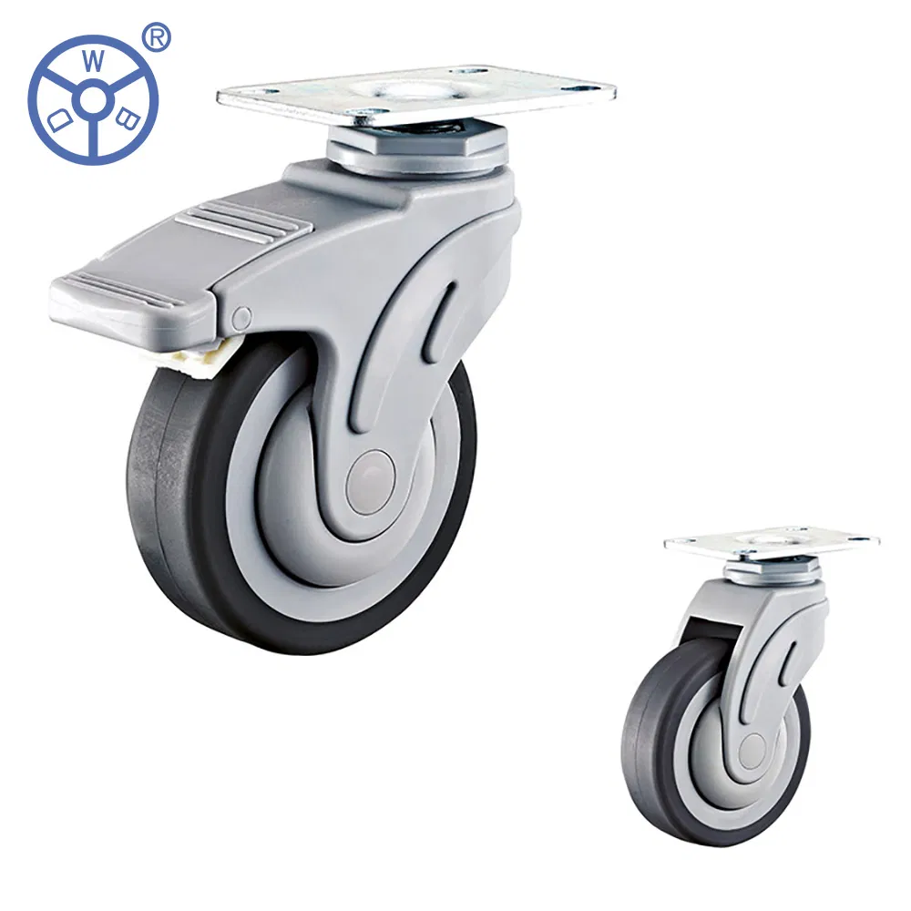 High Quality Bolt Hole 4 Inch Medical Hospital Bed Rotating Swivel Caster Hospital Wheels with Lock