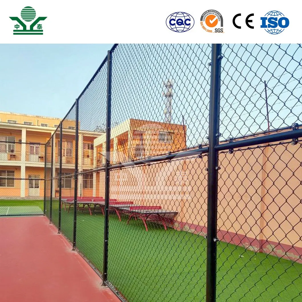 Zhongtai Artificial Grass Chain Link Fence China Suppliers Galvanized PVC Coated Stadium Chain Link Fence 45mm X 45mm 6 FT Galvanized Stadium Chain Link Fence