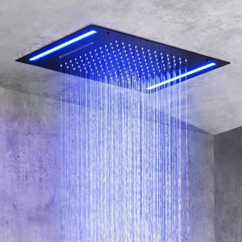 Head Manufacturer Ceiling Square Rain Shower Black LED Shower Head