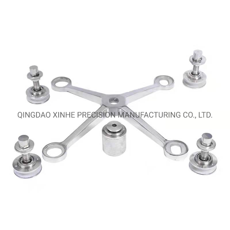 Custom Curtain Wall Accessories 2-4 Arms 304 Stainless Steel Spider Glass Fittings
