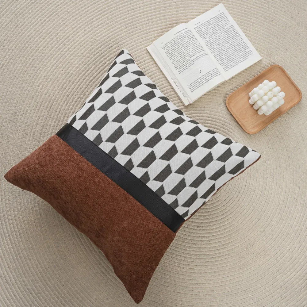 Decorative Throw Pillow Covers 18X18 Inches Textured Chenille Square Pillow Covers for Couch Sofa Bed Living Room