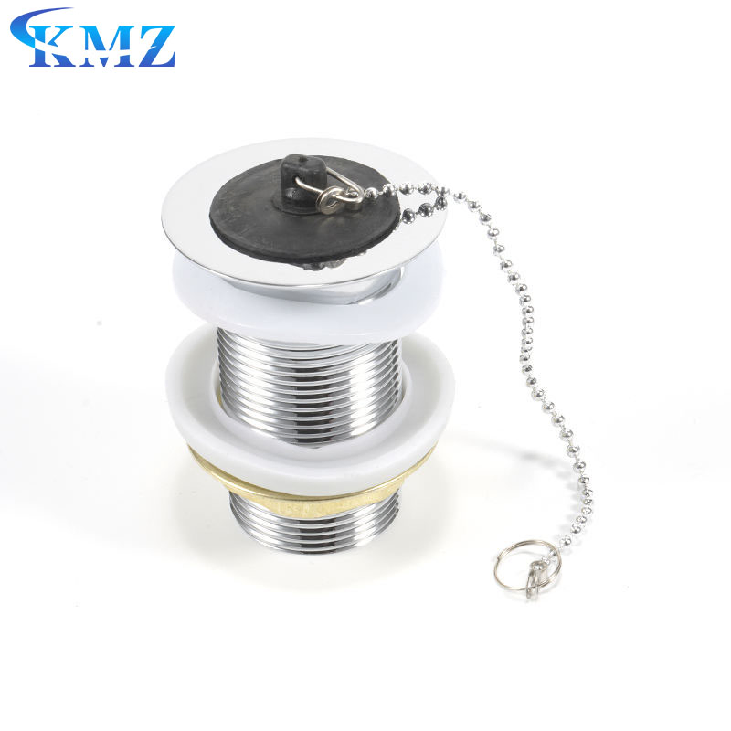 Factory Price Chrome Polished Plating Plated Bathtub Sink Plug Drain Plug Zine Basin Waste Drainer with Metal Zipper