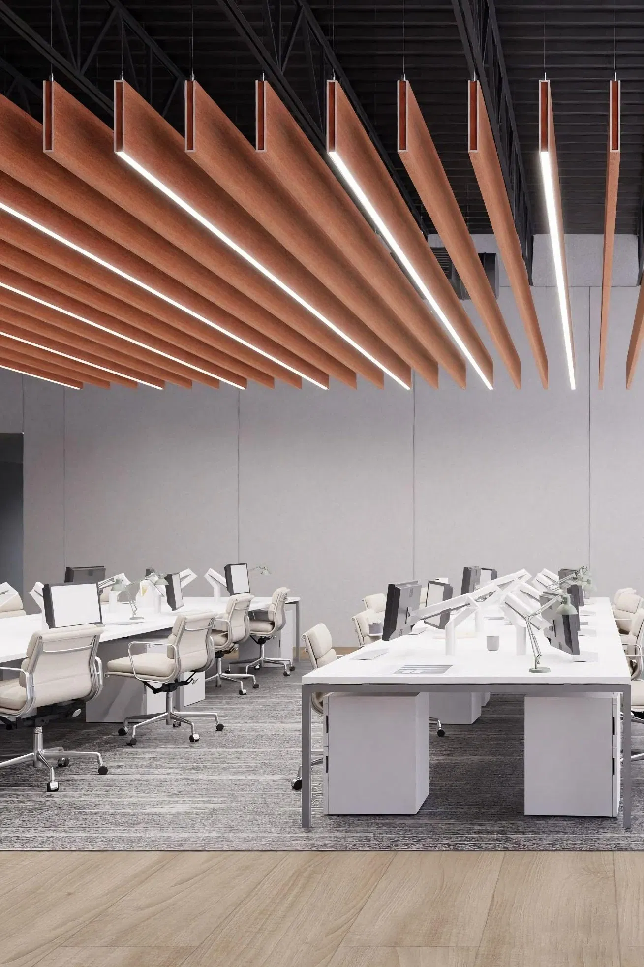 Modern Artistic Linear Metal Aluminum False Suspended Ceiling Wood Grille Decor for Bedroom Outdoor Bathroom Living Room Gym