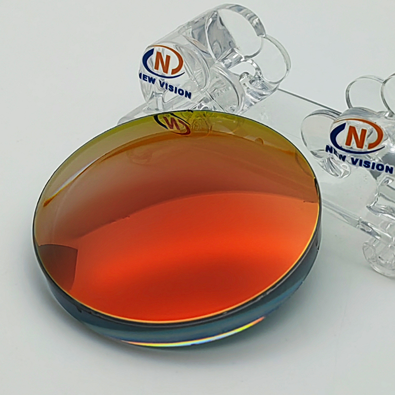 Semi Finished 1.591 Polycarbonate Photogrey Mirror Red Coating Base425 Optical Eyeglasses Lens