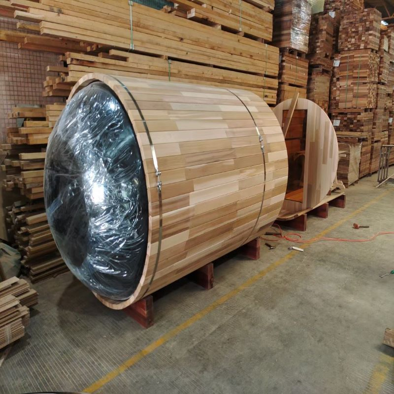 Бочкообразная сауна из китайского дерева