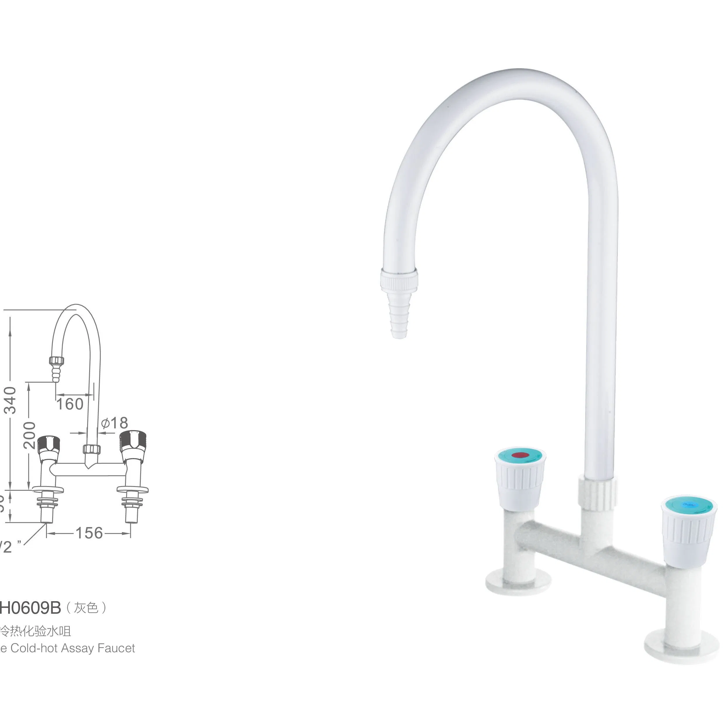 Лабораторный кран медный двухрукояточный