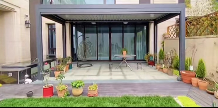 Louver Shutter Blinds Motorized Patio Roof Sunshade Automatic Aluminum Pavilion Gazebo