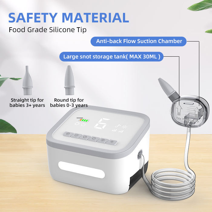 6 Level Suction Electric Baby Nasal Aspirator Desktop & Efficient Nose Cleaner