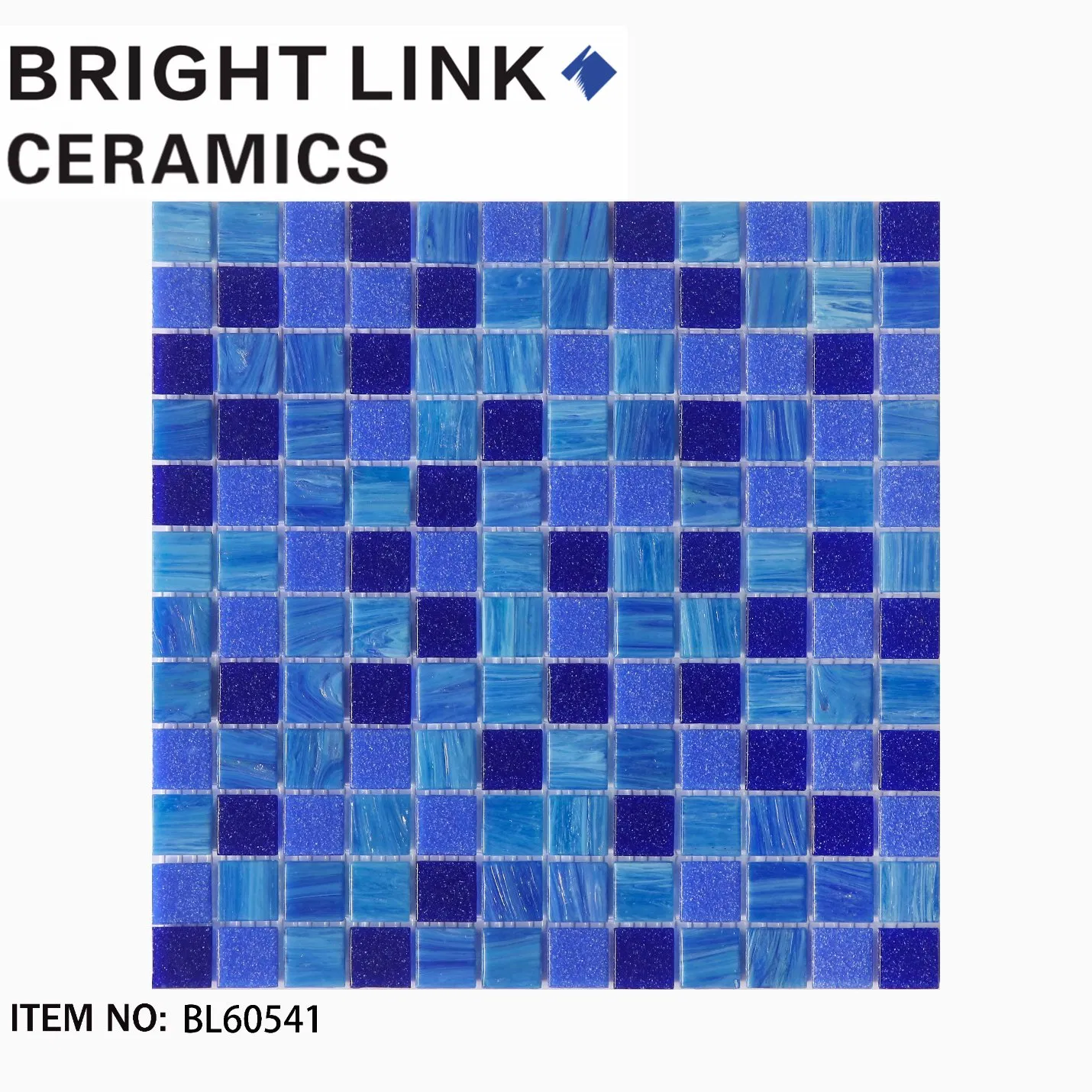 Мозаичная плитка для бассейна, кухни и ванной, стеклянная, сине-белая