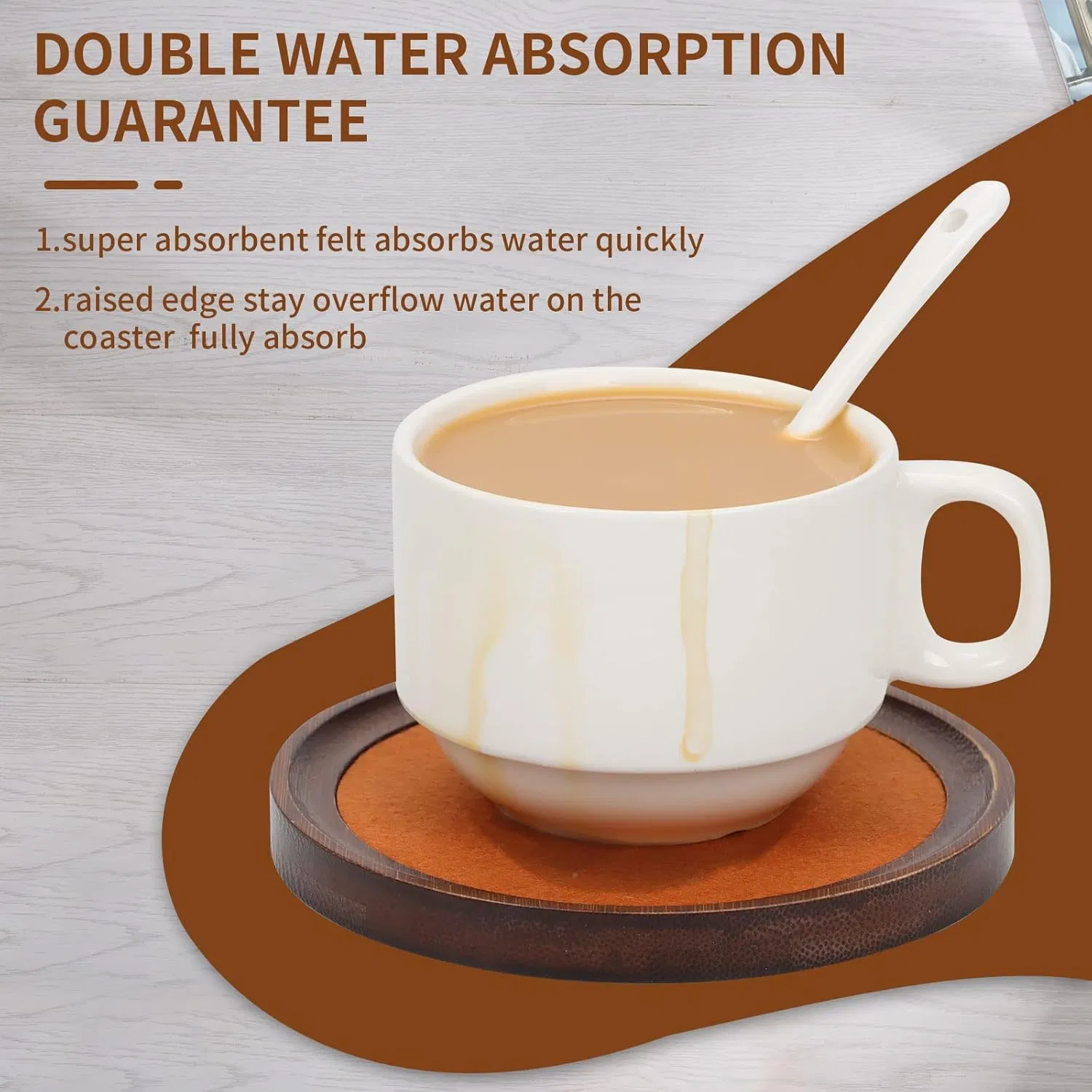 Bamboo Living Room, Outdoor Gathering, Circular Coffee Cup, Beverage Cup, Anti Slip Mat