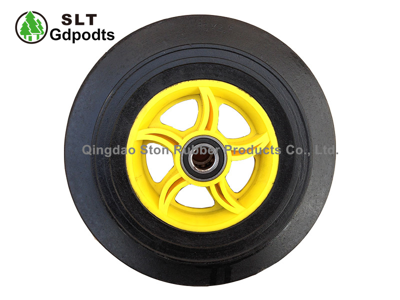 10-Inch Rubber Trolley Flat-Free Heavy-Duty Wheel