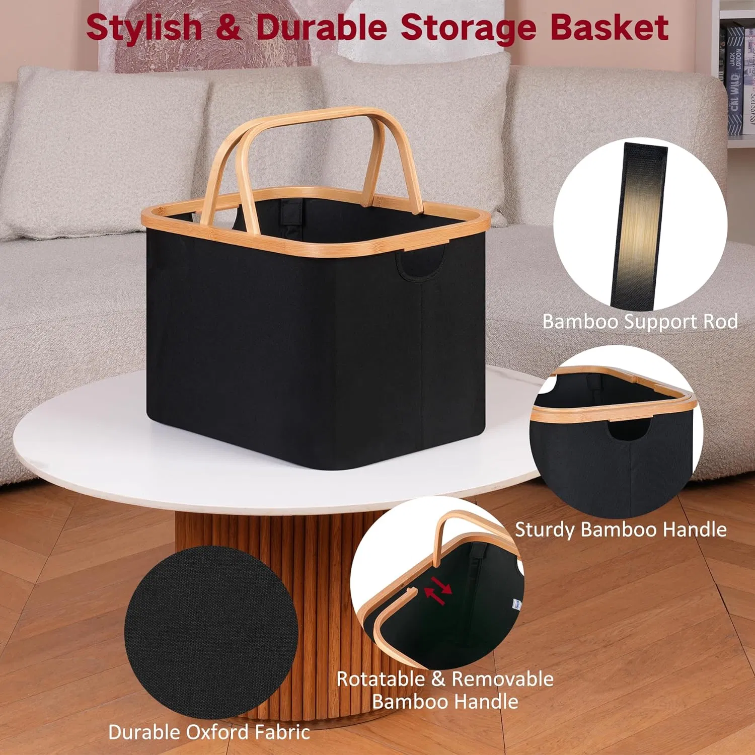 Bamboo Household Simple Laundry Room Dirty Clothes and Miscellaneous Storage Basket