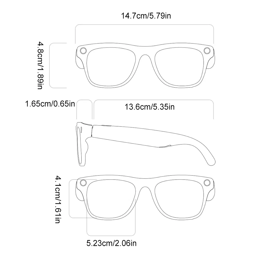 New Ai Smart Glasses 800wp Camera Anti-Shake Image Translation Video Calling Photo