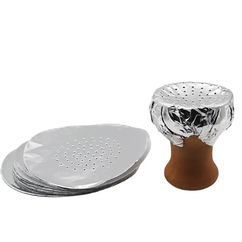 Wholesale Punch Hookah Silver Pre Cut Foil Sheet Paper with Holes Aluminum Tin Foil Shisha