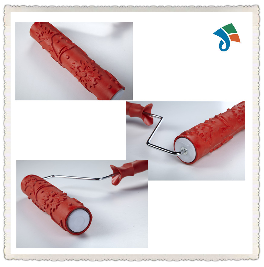 Red Color Rubber Pattern Design Roller 9 Inches Jsa15