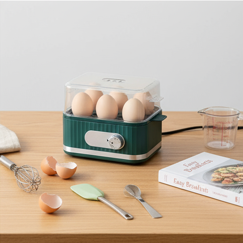 Smart 6-Egg Cooker with Automatic Timer and Sound Notification