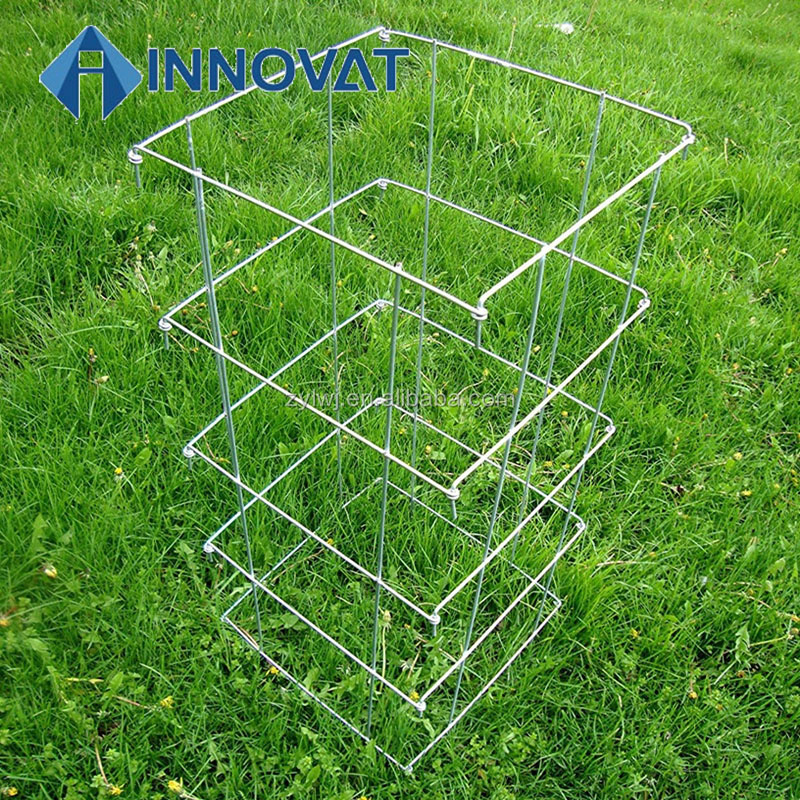 Tomato Plant Cage Green Plastic Coated Steel Garden Stakes for Climbing Plants