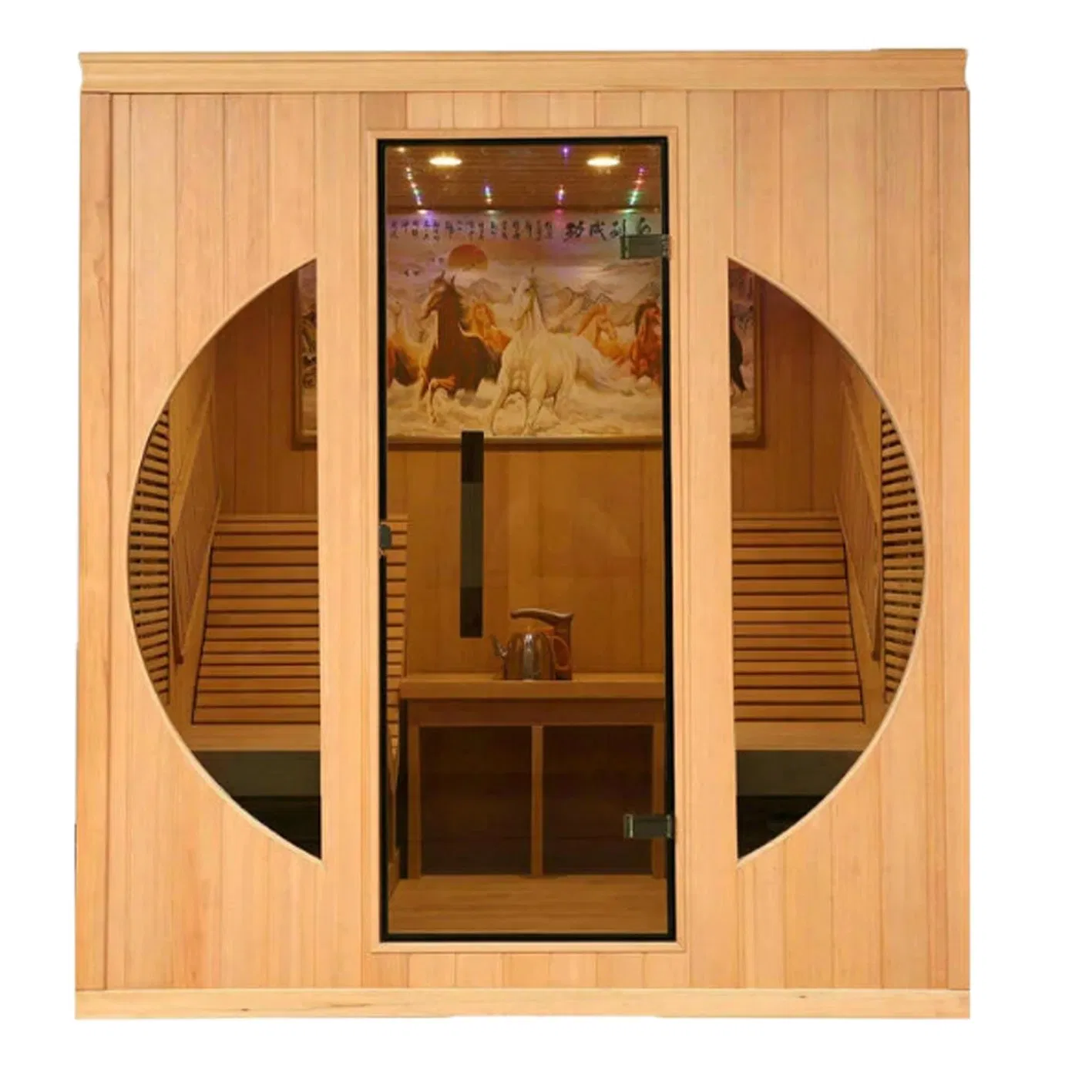 2023 Professioanl Outdoor Solid Wood 2 Person Steam Sauna Room