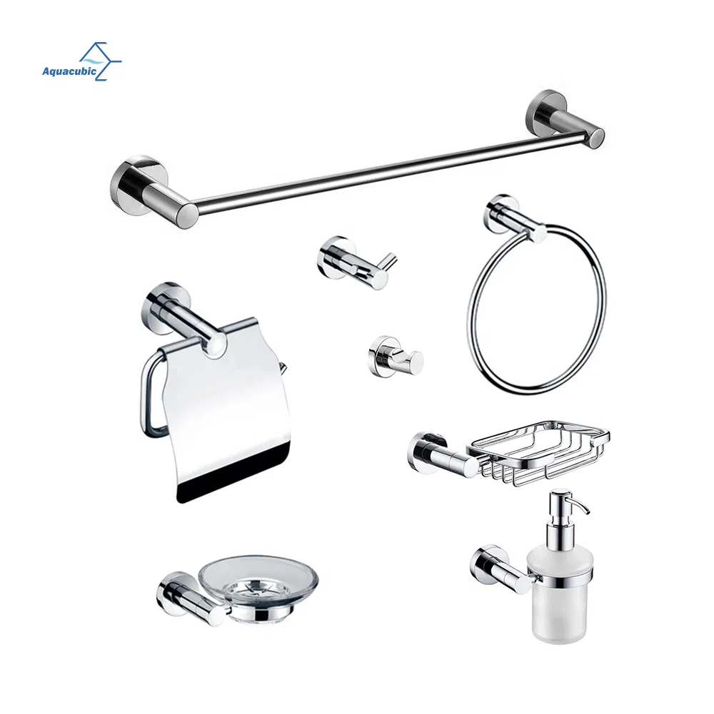 Комплект аксессуаров для ванной Aquacubic, нержавеющая сталь