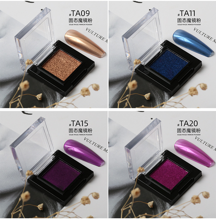 Chrome Powder Nail Art Pigment Solid Magic Mirror Glitter Powder