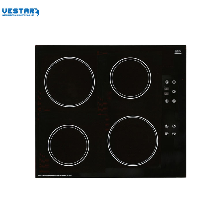 Black Glass Ffd Four Burner Built in Induction Hob Cooker